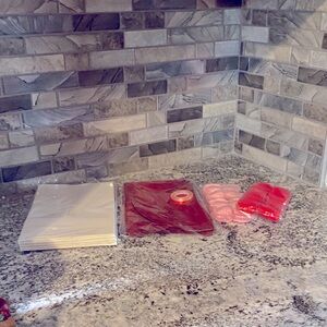 Red and Pink Craft Supplies Set